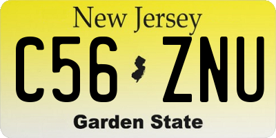 NJ license plate C56ZNU