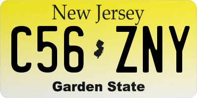 NJ license plate C56ZNY