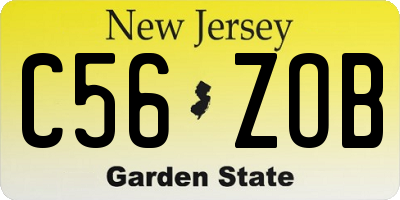 NJ license plate C56ZOB
