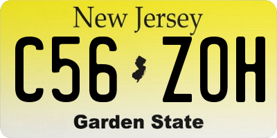 NJ license plate C56ZOH