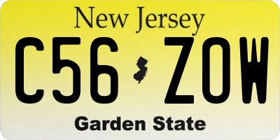 NJ license plate C56ZOW