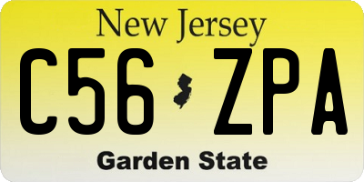 NJ license plate C56ZPA