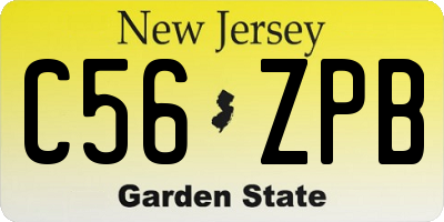 NJ license plate C56ZPB