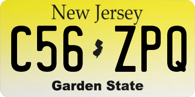 NJ license plate C56ZPQ