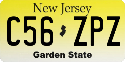 NJ license plate C56ZPZ