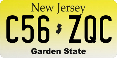 NJ license plate C56ZQC