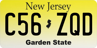 NJ license plate C56ZQD