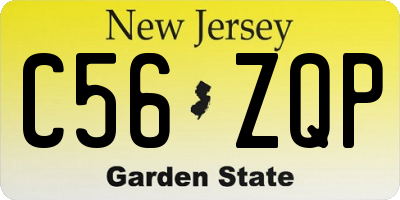 NJ license plate C56ZQP
