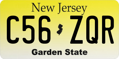 NJ license plate C56ZQR