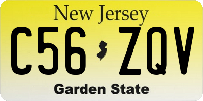 NJ license plate C56ZQV
