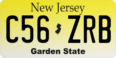 NJ license plate C56ZRB