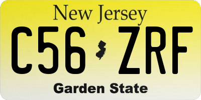 NJ license plate C56ZRF