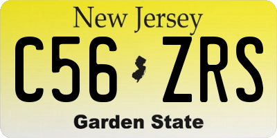 NJ license plate C56ZRS