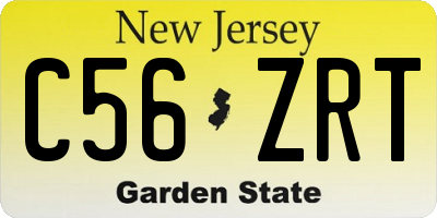 NJ license plate C56ZRT