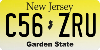 NJ license plate C56ZRU