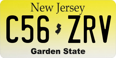 NJ license plate C56ZRV