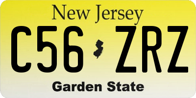 NJ license plate C56ZRZ
