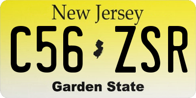 NJ license plate C56ZSR