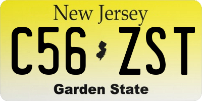 NJ license plate C56ZST