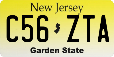 NJ license plate C56ZTA