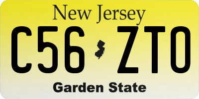 NJ license plate C56ZTO