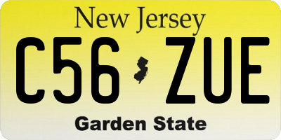 NJ license plate C56ZUE