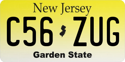 NJ license plate C56ZUG