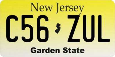 NJ license plate C56ZUL