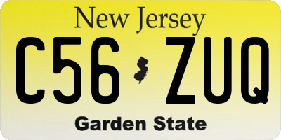 NJ license plate C56ZUQ