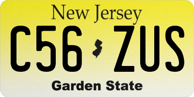 NJ license plate C56ZUS