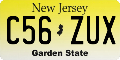 NJ license plate C56ZUX