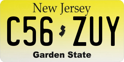 NJ license plate C56ZUY