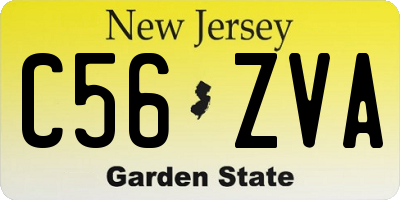 NJ license plate C56ZVA