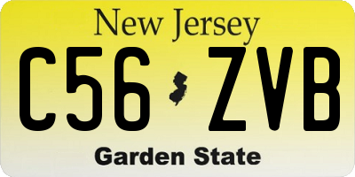 NJ license plate C56ZVB
