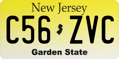 NJ license plate C56ZVC