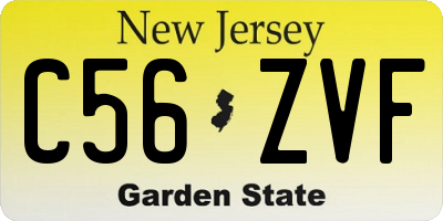 NJ license plate C56ZVF