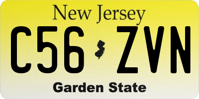 NJ license plate C56ZVN