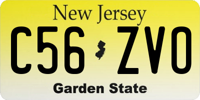 NJ license plate C56ZVO