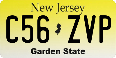 NJ license plate C56ZVP