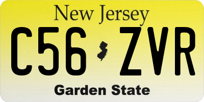 NJ license plate C56ZVR