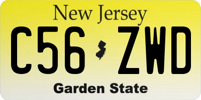 NJ license plate C56ZWD
