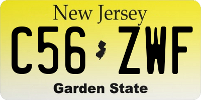 NJ license plate C56ZWF