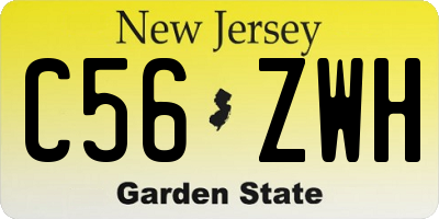 NJ license plate C56ZWH