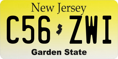 NJ license plate C56ZWI