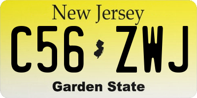 NJ license plate C56ZWJ