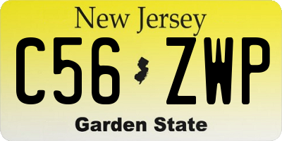 NJ license plate C56ZWP