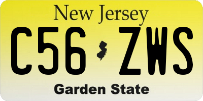 NJ license plate C56ZWS