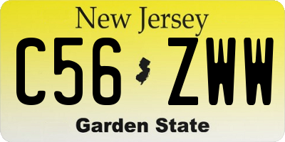 NJ license plate C56ZWW