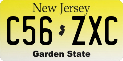 NJ license plate C56ZXC