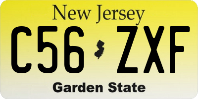 NJ license plate C56ZXF